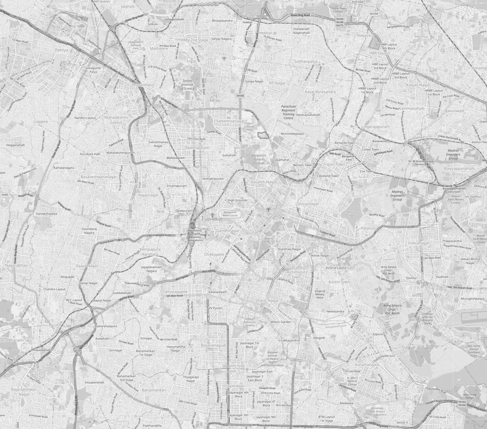Map of Ulsoor with Panache and nearby places